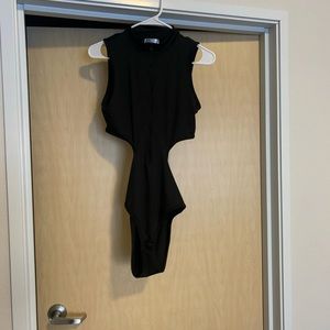 Black bodysuit with zipper